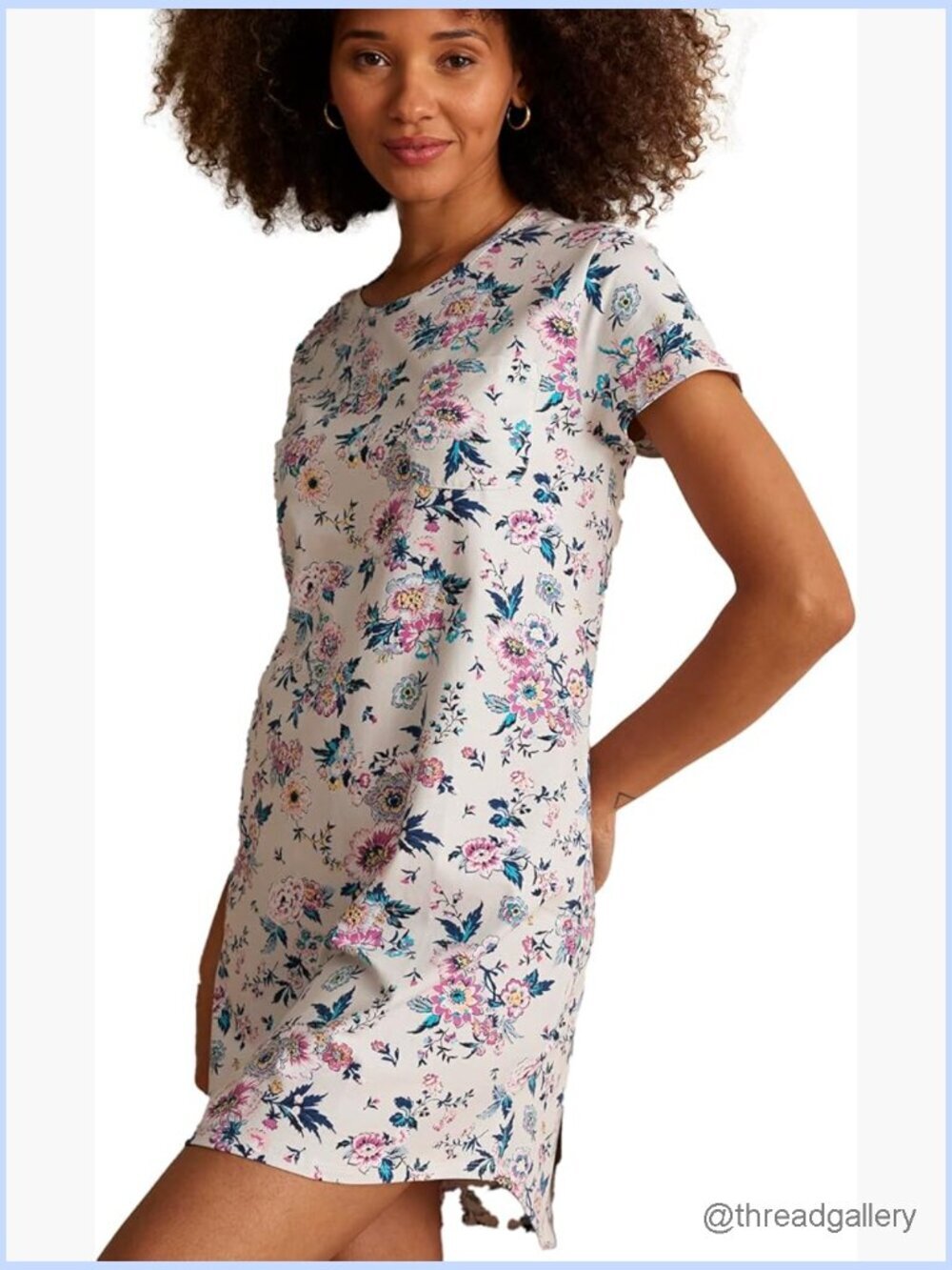 Women's Cotton Sleep Shirt Nightgown Short Sleeve Relaxed Fit